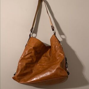 Braciano Tan Leather Hobo Bag